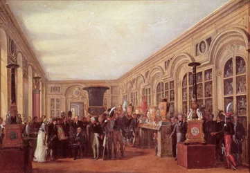 Alexandre Brongniart (1770-1847) Presentando a los Artistas del Taller de Sèvres a Luis XVIII (1755-1824)